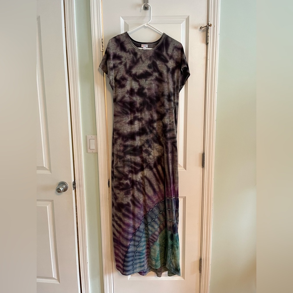 Custom tie dyed Lulraloe Maxi Dress Size Medium